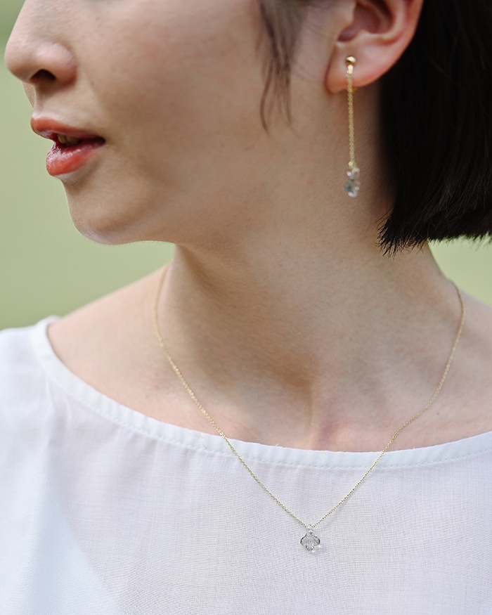 ネックレス アジサイ グレー2